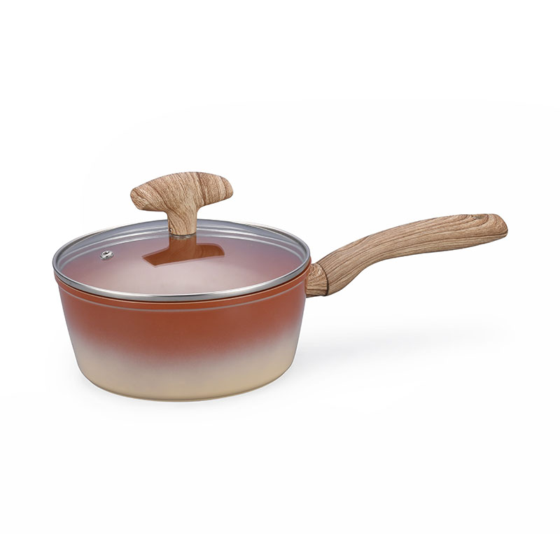 Pot Set Non Stick Coating Forged Cookware with Wood Grain