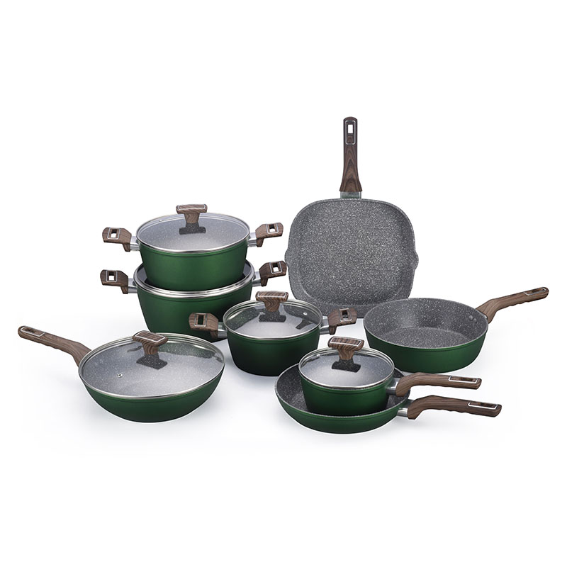Dark Grey Stone Non Stick Cooking Pots Forged Cookware