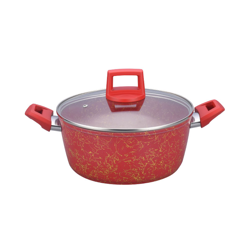 Telamon Red Golden Thread Weave Design Cookware Set