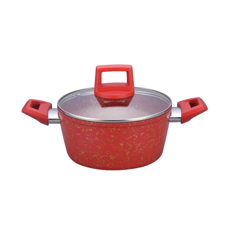 Telamon Red Golden Thread Weave Design Cookware Set