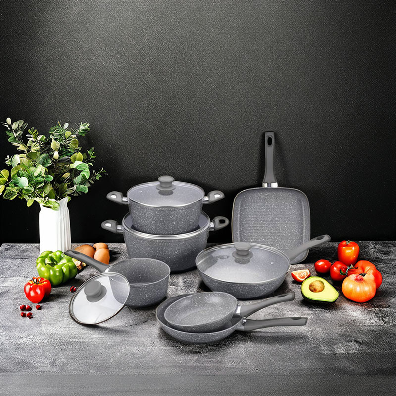 Classical Marble Soft Touch  Forged Cookware Sets