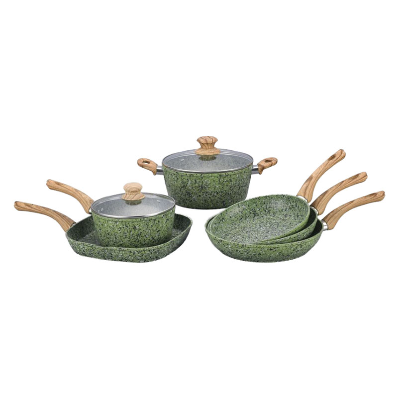 Marble Forged Non Stick Cookware with Wood Grain