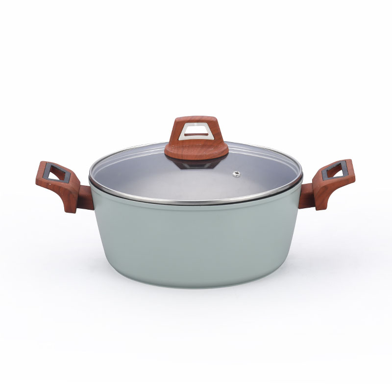 Wood Handle Aluminum Pots And Pans Forged Cookware