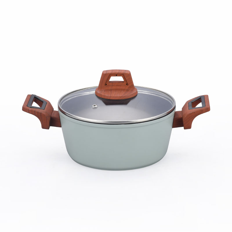 Wood Handle Aluminum Pots And Pans Forged Cookware