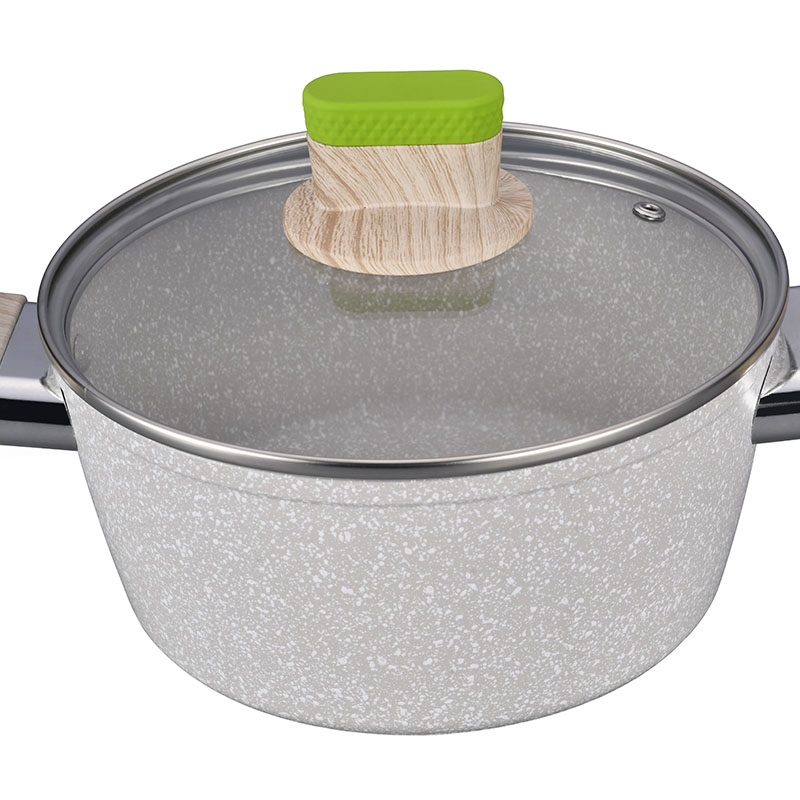 Kitchenware Set Marble Forged Cookware with Colorful Ornamental