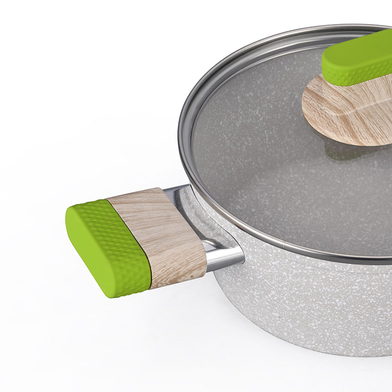 Kitchenware Set Marble Forged Cookware with Colorful Ornamental