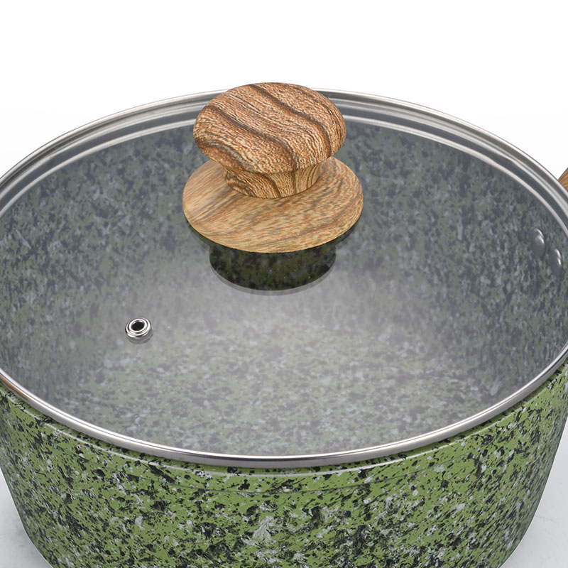 Marble Forged Non Stick Cookware with Wood Grain