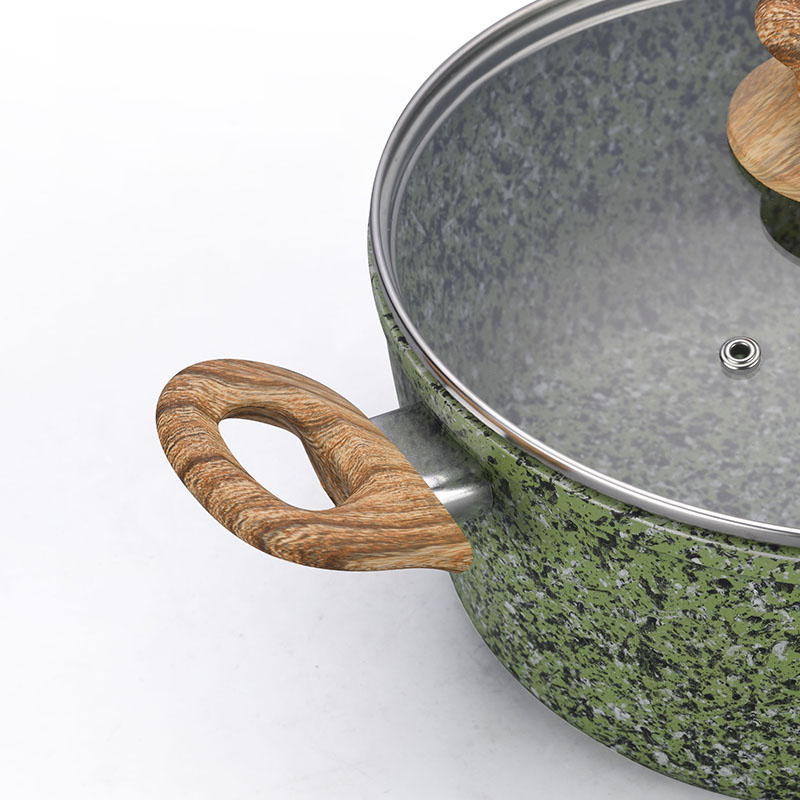 Marble Forged Non Stick Cookware with Wood Grain