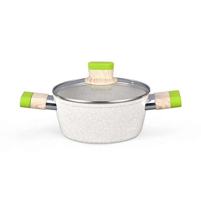 Kitchenware Set Marble Forged Cookware with Colorful Ornamental