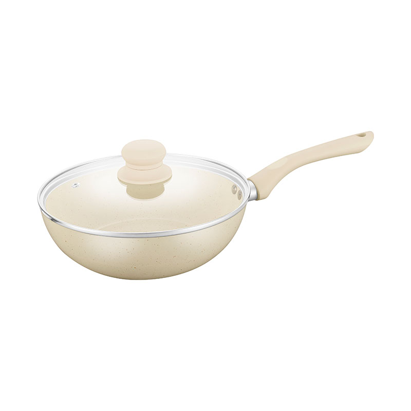Beige Set Pot Pressed Cookware with Detachable Handle