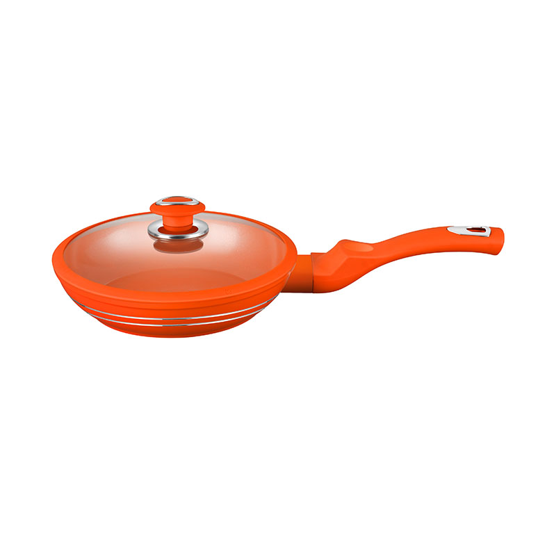 Orange Ceramic Pots And Pans Nonstick Forged Cookware Set