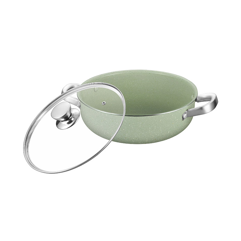 White Round Cooking Pans Pressed Cookware