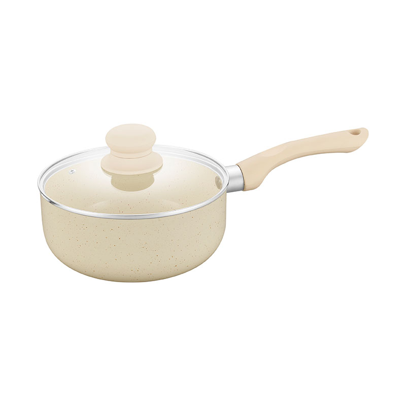 Beige Set Pot Pressed Cookware with Detachable Handle