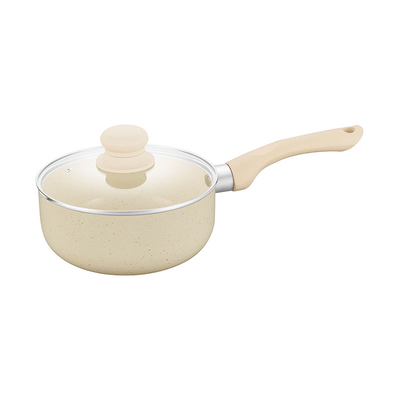 Beige Set Pot Pressed Cookware with Detachable Handle