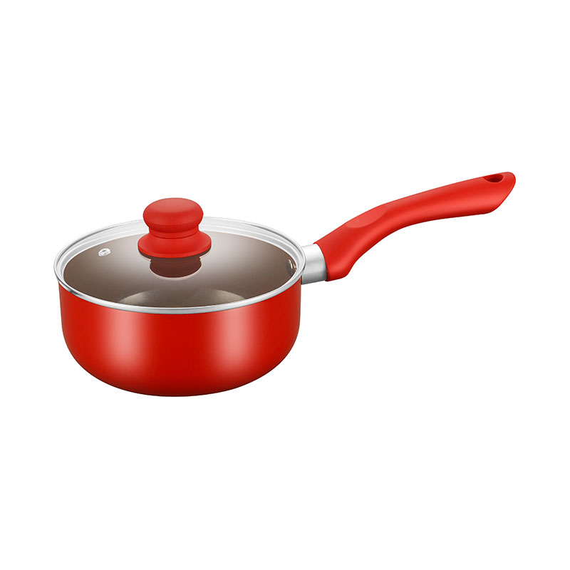 Red Set Pot Pressed Cookware with Glass Lids