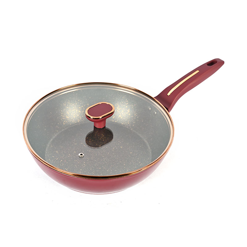 Telamon Burgundy Cookware Set with Golden Edge Accessories