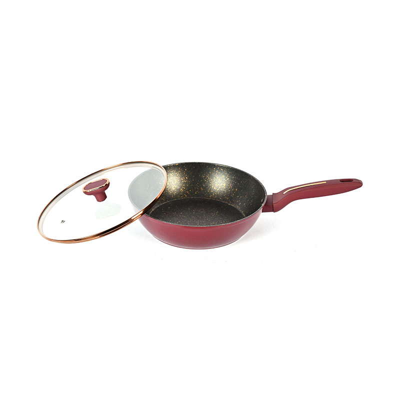 Telamon Burgundy Cookware Set with Golden Edge Accessories