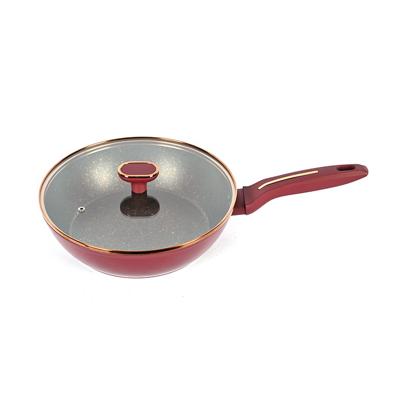Telamon Burgundy Cookware Set with Golden Edge Accessories