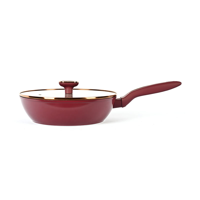 Telamon Burgundy Cookware Set with Golden Edge Accessories
