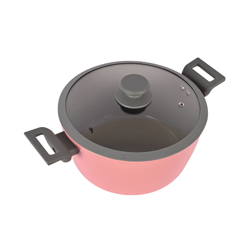 Telamon Pink & Grey Chic Ceramic Coating Forged Cookware Set