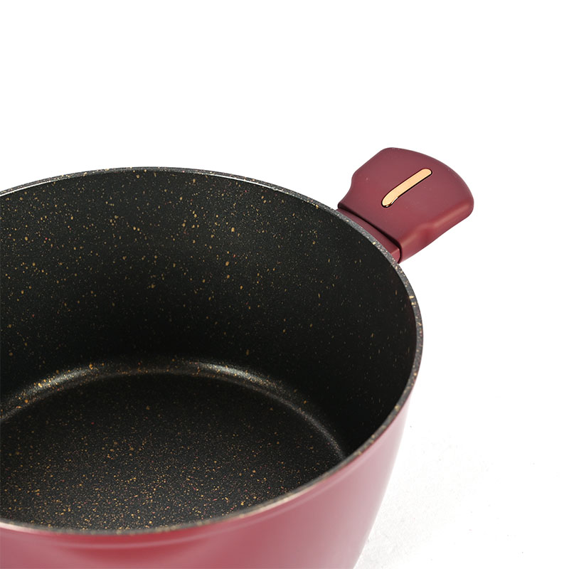 Telamon Burgundy Cookware Set with Golden Edge Accessories