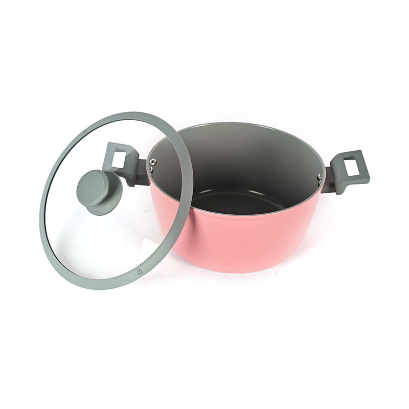 Telamon Pink & Grey Chic Ceramic Coating Forged Cookware Set
