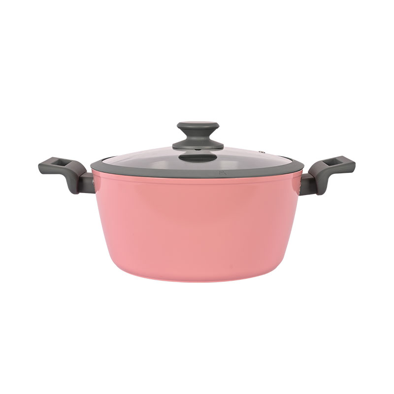 Telamon Pink & Grey Chic Ceramic Coating Forged Cookware Set