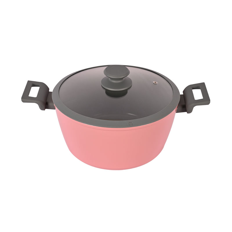 Telamon Pink & Grey Chic Ceramic Coating Forged Cookware Set