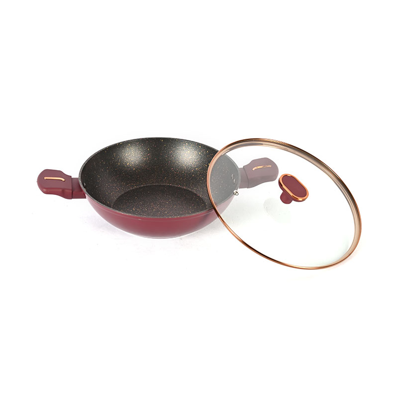 Telamon Burgundy Cookware Set with Golden Edge Accessories