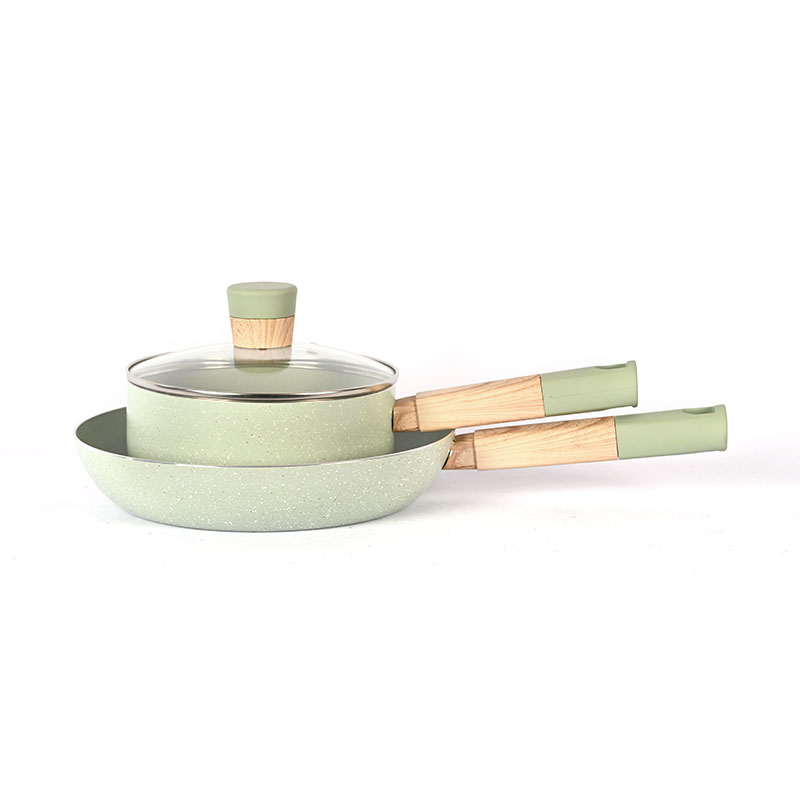 Telamon New Arrival Jade Marble Pressed Cookware Set