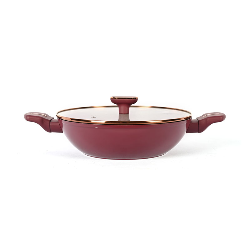 Telamon Burgundy Cookware Set with Golden Edge Accessories