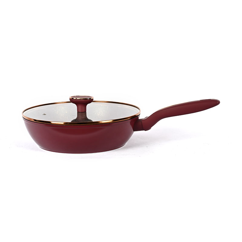 Telamon Burgundy Cookware Set with Golden Edge Accessories