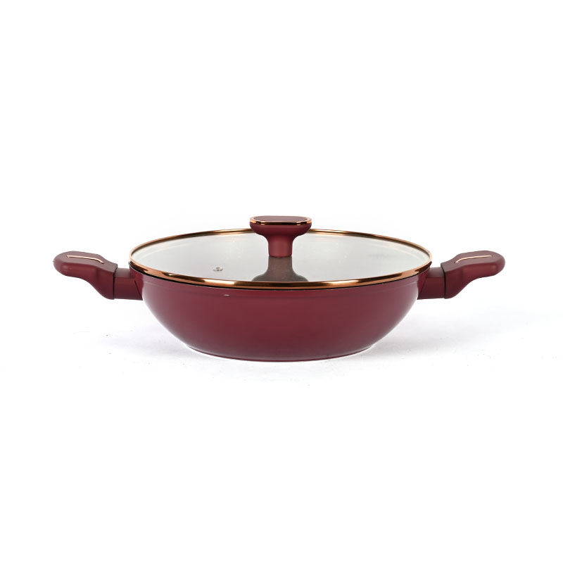 Telamon Burgundy Cookware Set with Golden Edge Accessories