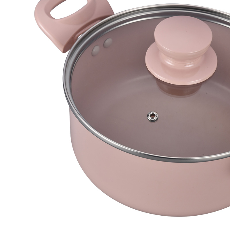 Telamon Pink Ceramic Coating Cookware Set