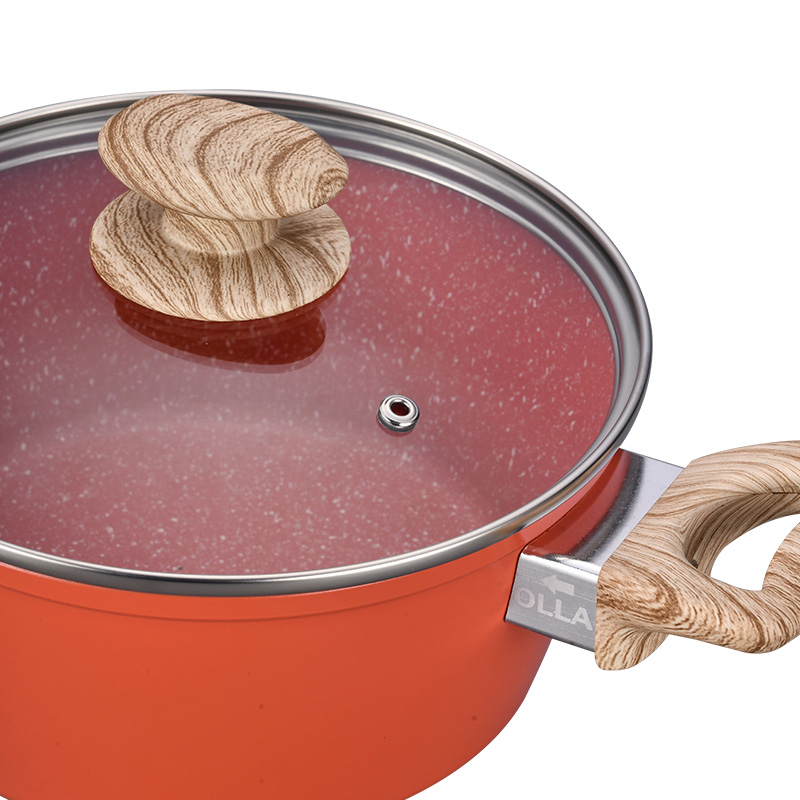 Telamon Tangerine Marble Coating Cookware Set