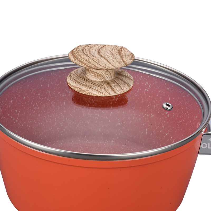 Telamon Tangerine Marble Coating Cookware Set