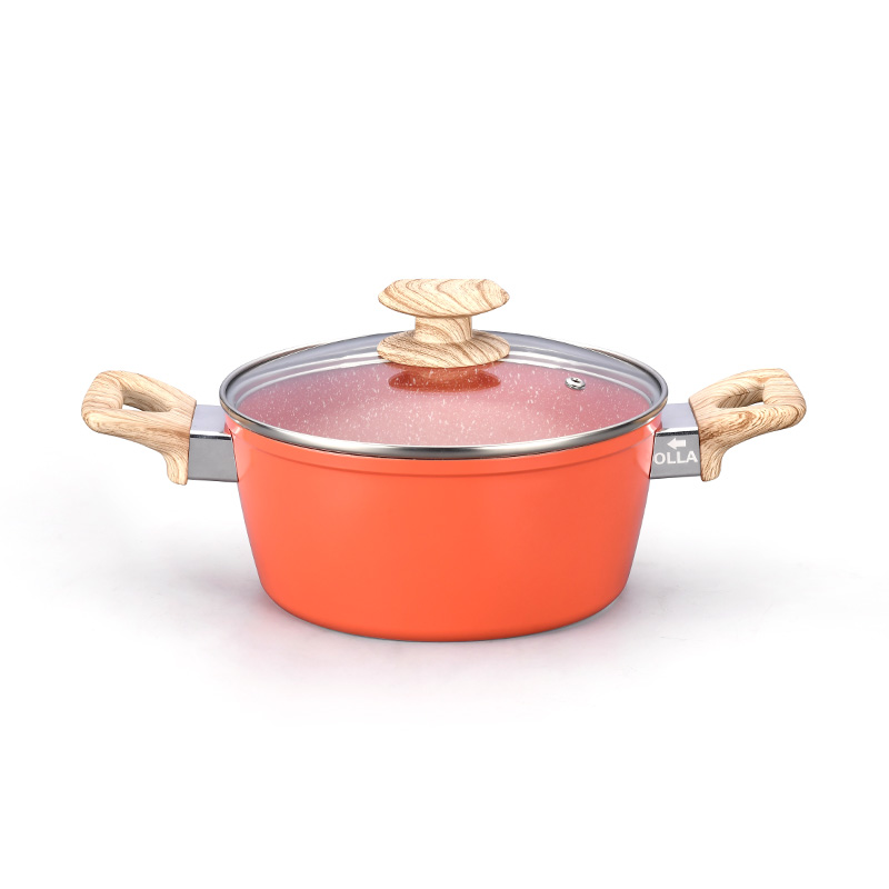 Telamon Tangerine Marble Coating Cookware Set