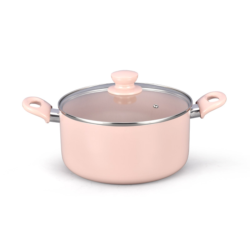 Telamon Pink Ceramic Coating Cookware Set