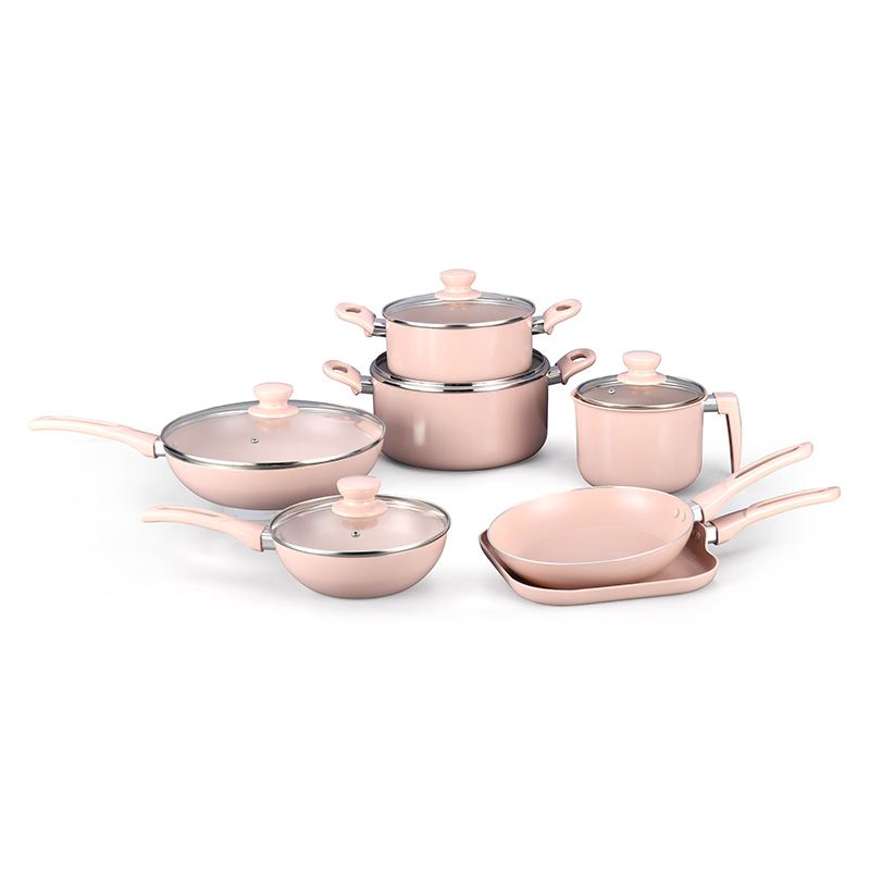 Telamon Pink Ceramic Coating Cookware Set