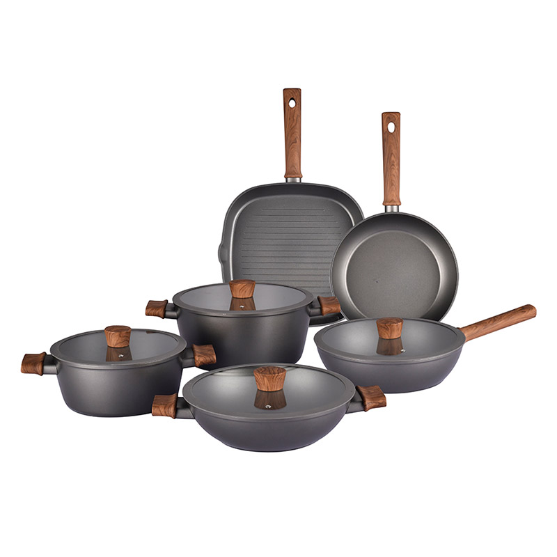 Telamon Classic Woodgrain Series Forged Cookware Set