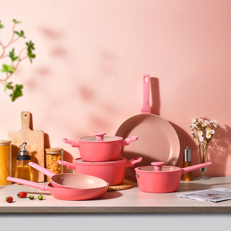 Telamon Minimalist Pink Series  Forged Cookware Set